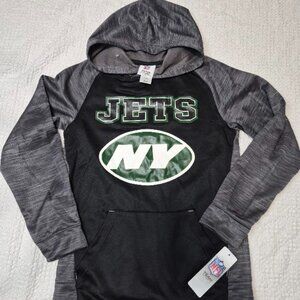 NFL Team Apparel NEW YORK JETS Full Zip Sweatshirt Youth Green XL 18/20 NEW